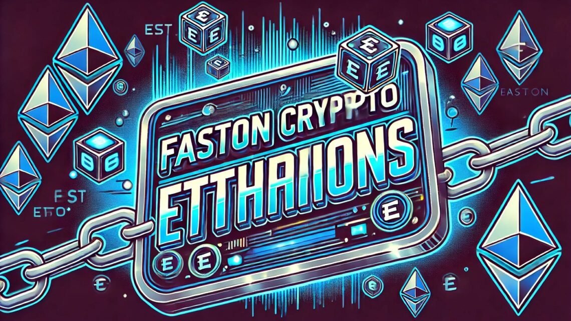 Faston Crypto Etherions logo with Ethereum-inspired elements, digital currency graphics, and a glowing blue and purple design, symbolizing a futuristic crypto investment opportunity for 2025
