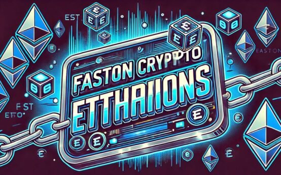 Faston Crypto Etherions logo with Ethereum-inspired elements, digital currency graphics, and a glowing blue and purple design, symbolizing a futuristic crypto investment opportunity for 2025